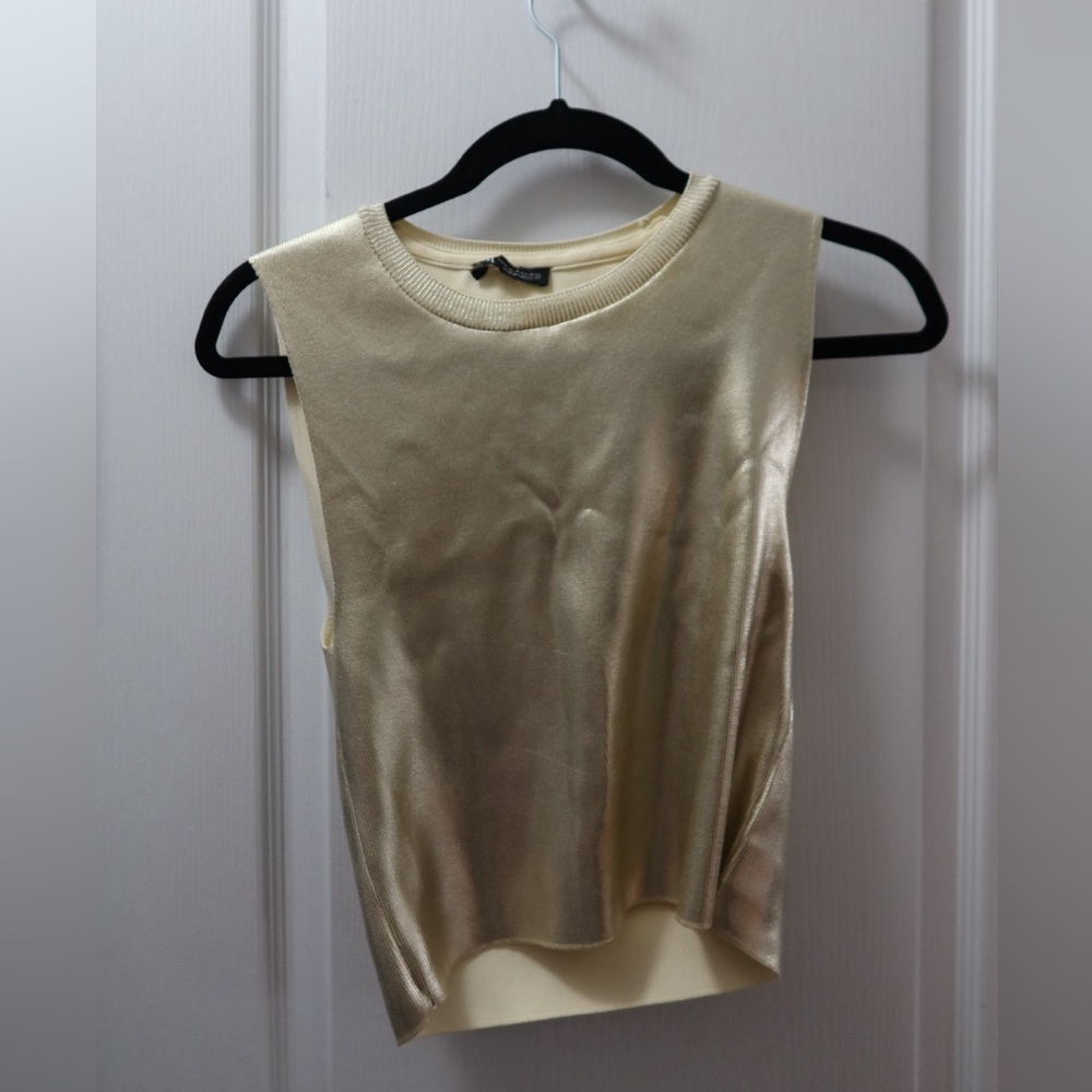 Zara Gold Sleeveless Top